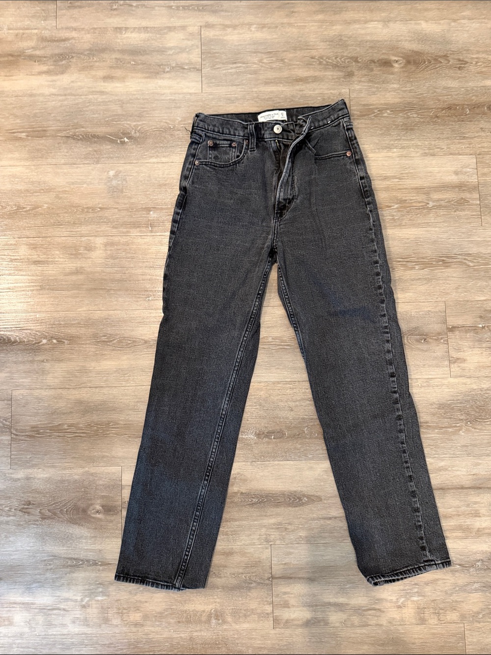 Abercrombie & Fitch Black Straight-Leg Jeans